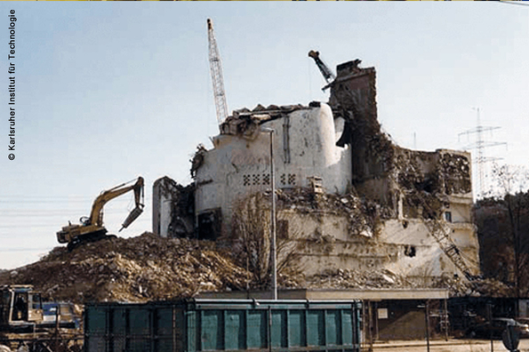 Conventional demolition of the outer building shell