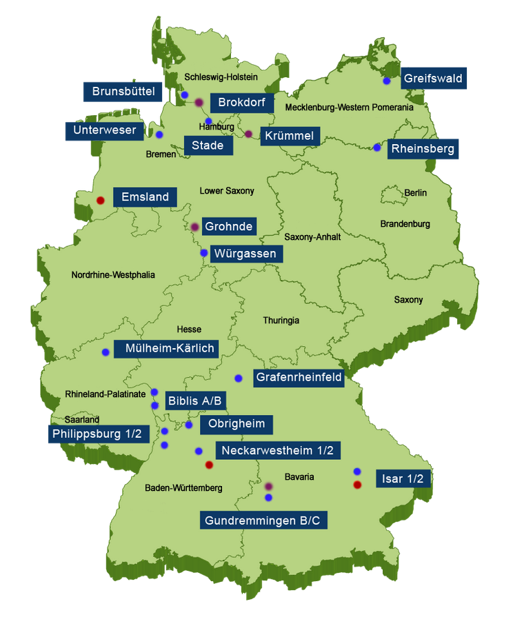 NPP locations in Germany NPP locations in Germany